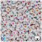 BeadTin White Opaque 7mm Coin Plastic Alpha Beads - Colored Stars (250pcs)